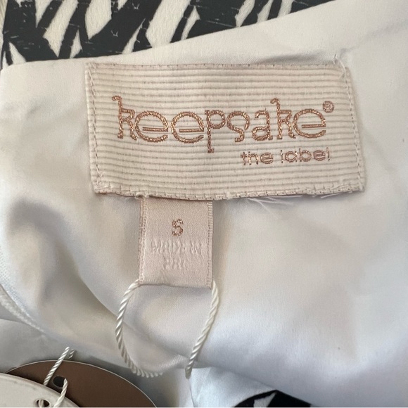 Keepsake the Label Black White Print Halter Dress NWT L-14 - Picture 3 of 8